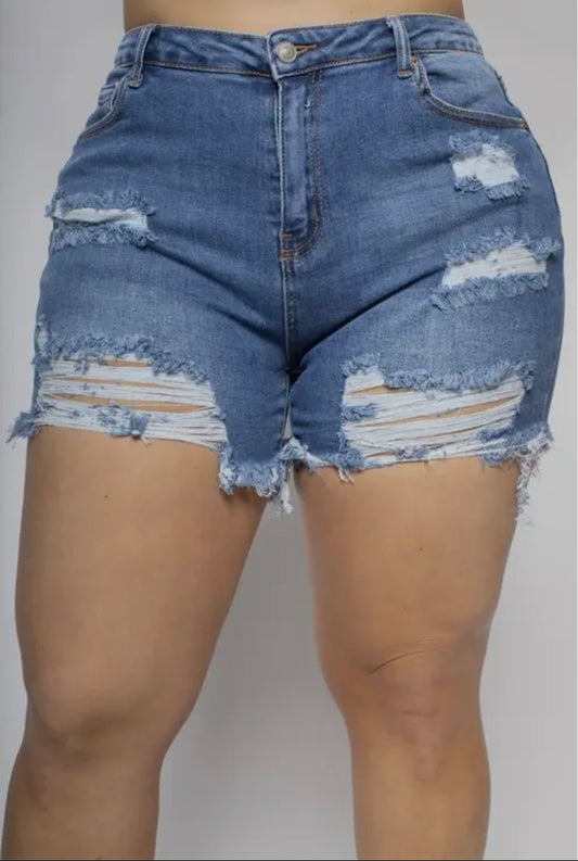 Distressed Not Stressed Shorts
