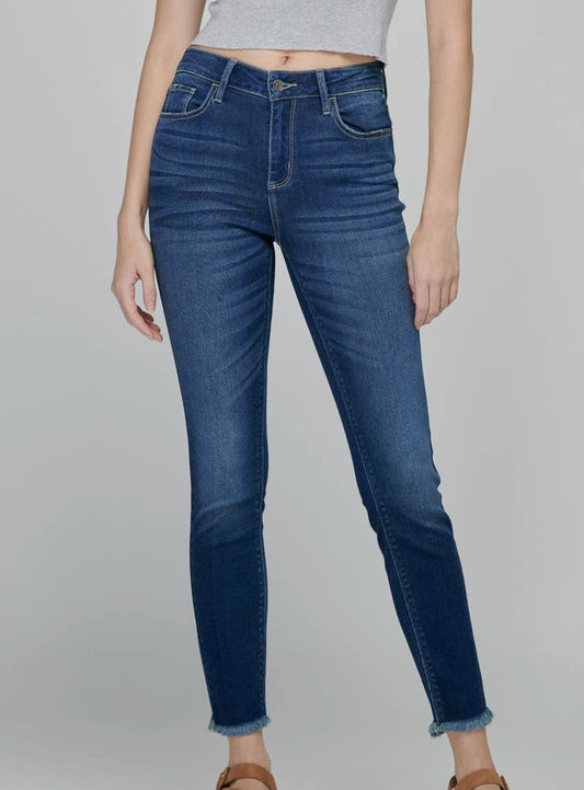 Cello Crop Frayed Jeans