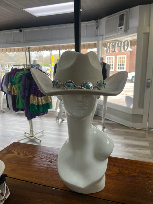 Turquoise Oval Stone Cowboy Hat