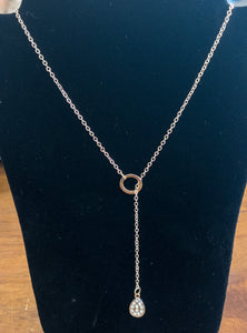 Gold crystal drop necklace