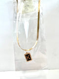 Gold snake chain initial pendant