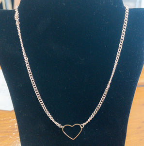 Gold heart shaped necklace