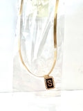 Gold snake chain initial pendant