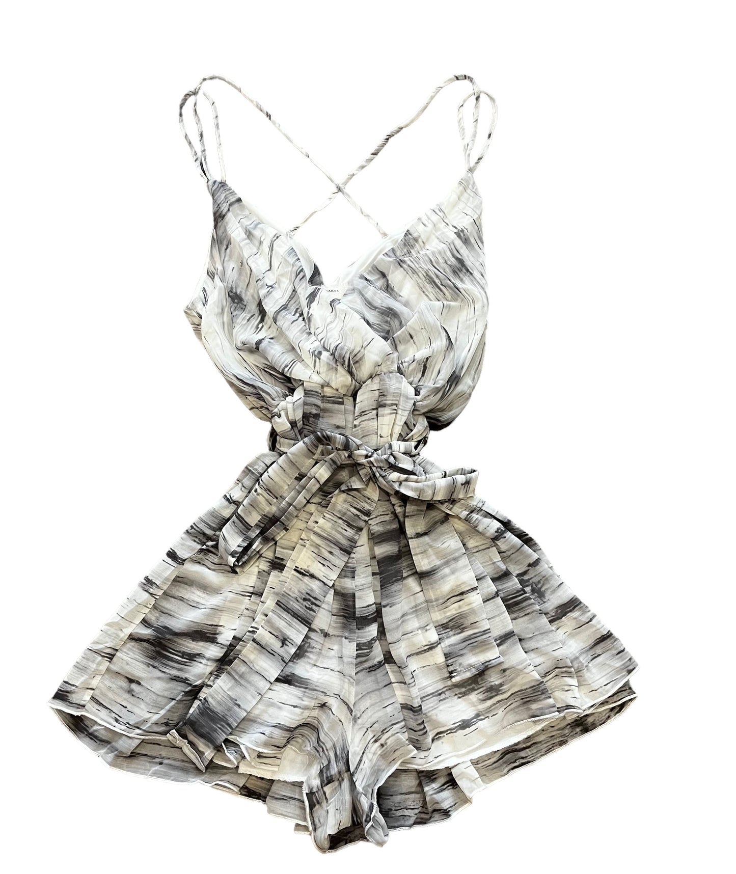 Grey and white marbled romper