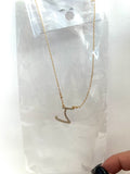 Cursive crystal initial necklace